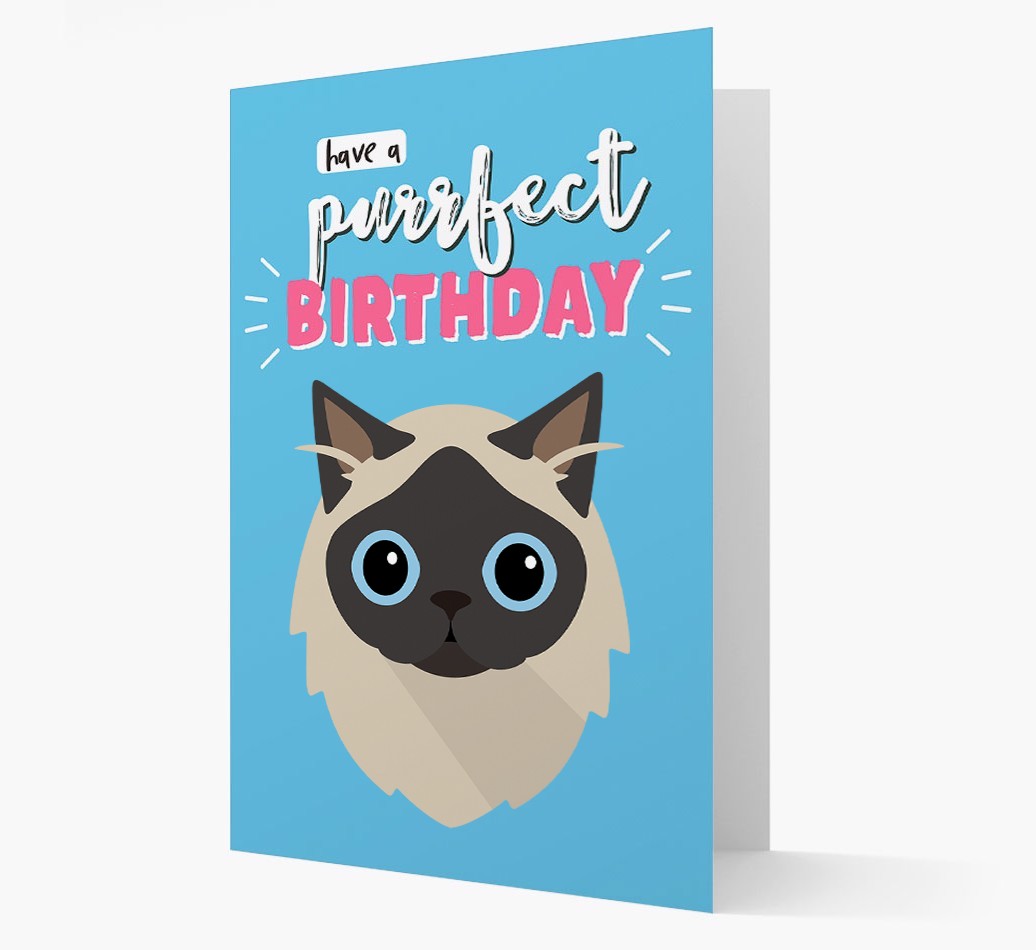 'Have a Purrfect Birthday' - Personalised {breedCommonName} Card