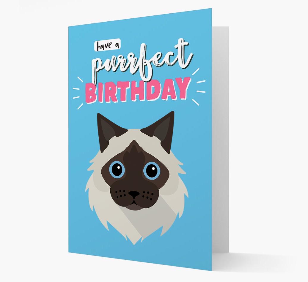 'Have a Purrfect Birthday' - Personalized {breedCommonName} Card