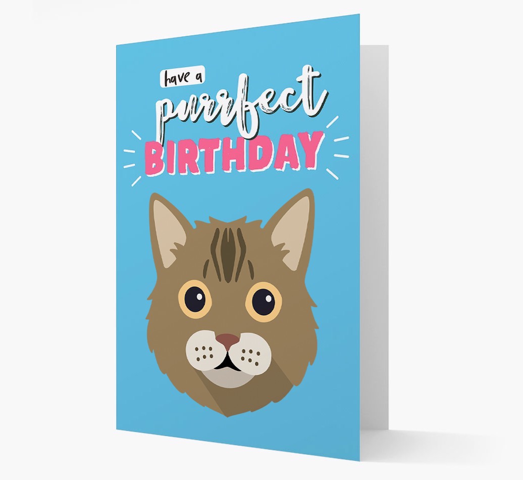 'Have a Purrfect Birthday' - Personalised {breedCommonName} Card