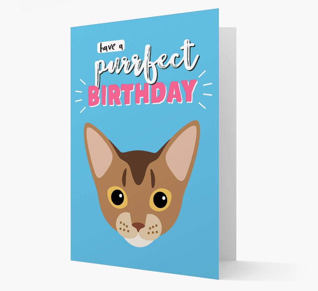 'Have a Purrfect Birthday' - Personalized {breedCommonName} Card