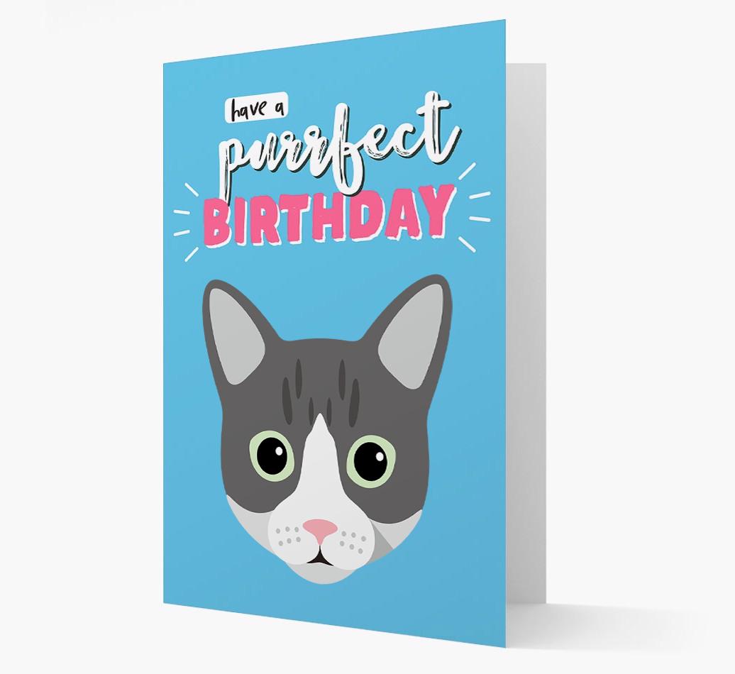 'Have a Purrfect Birthday' - Personalized {breedCommonName} Card