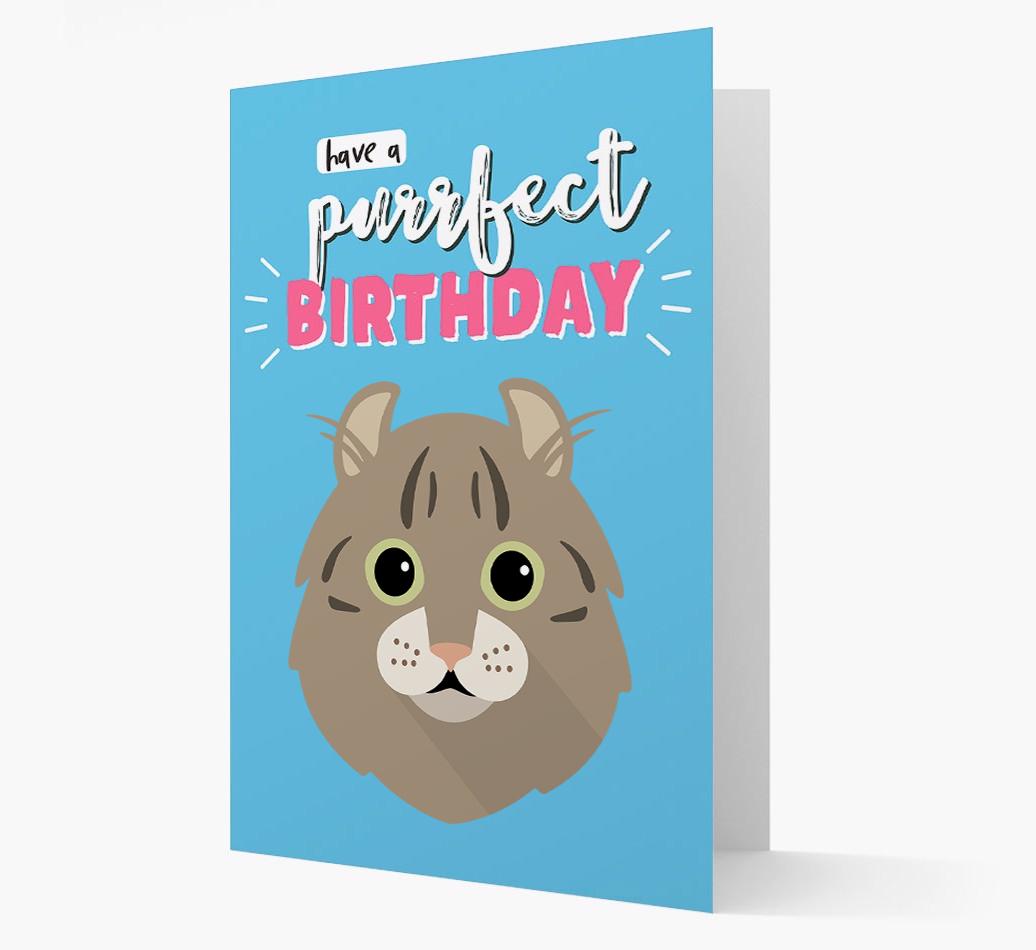 'Have a Purrfect Birthday' - Personalized {breedCommonName} Card