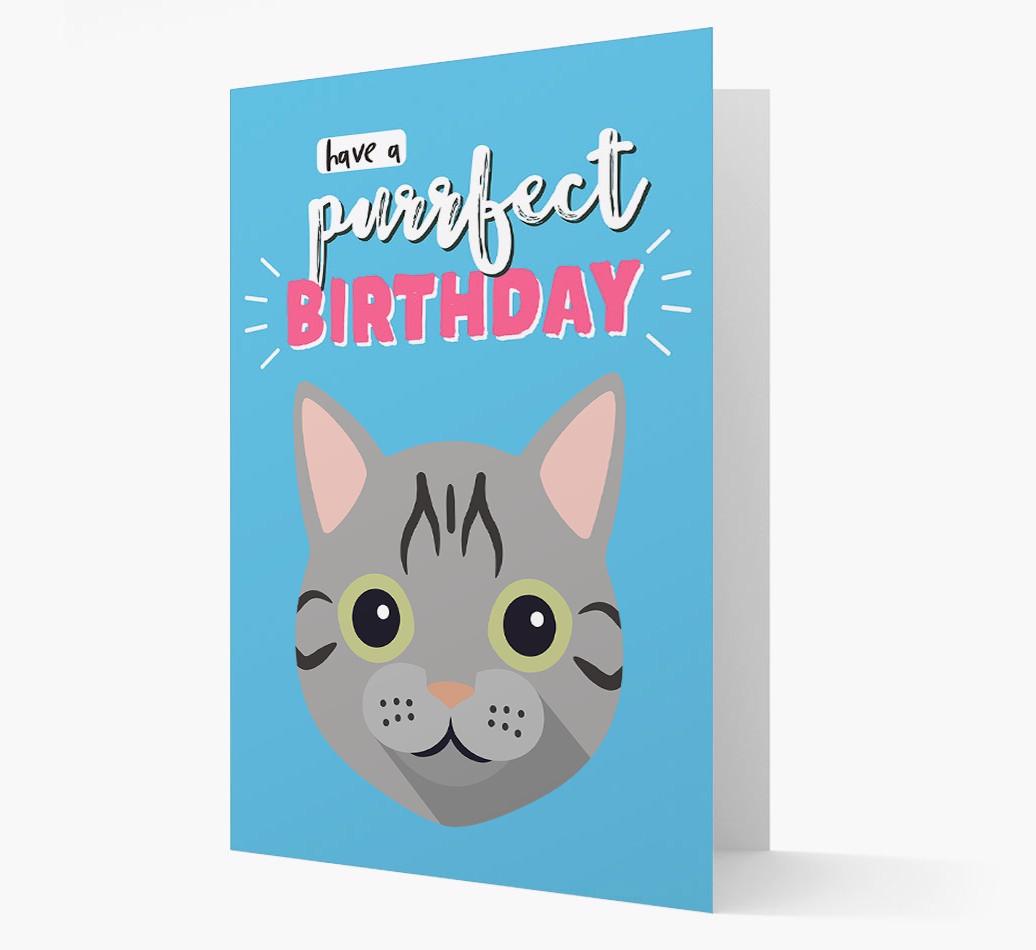 'Have a Purrfect Birthday' - Personalized {breedCommonName} Card