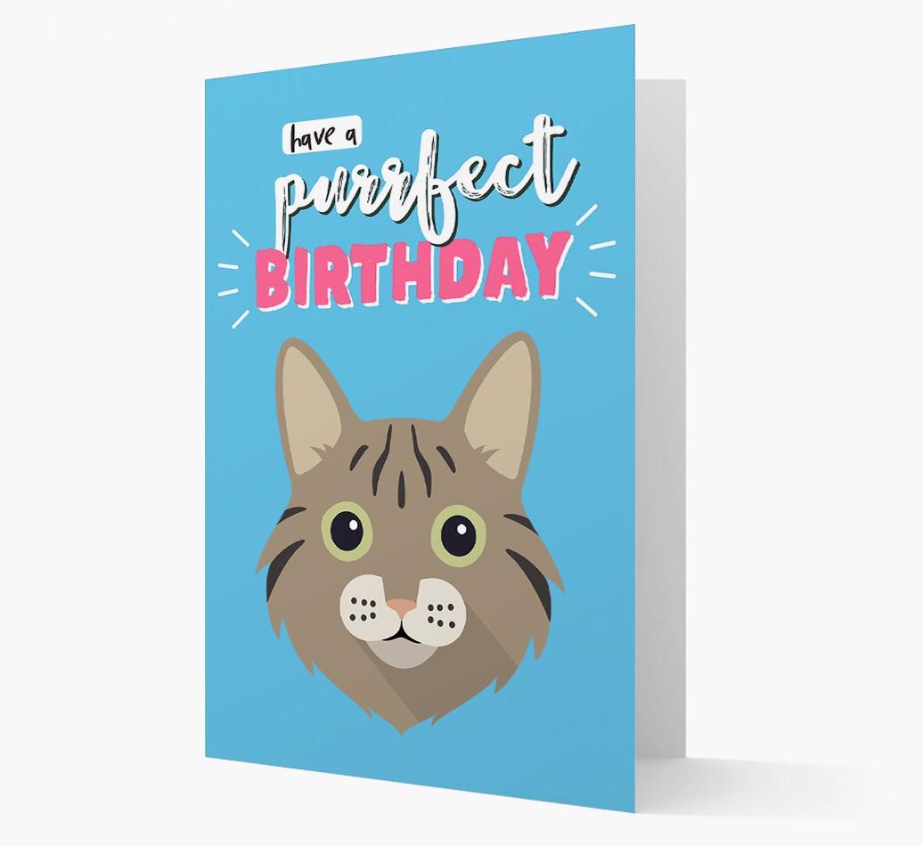 'Have a Purrfect Birthday' - Personalized {breedCommonName} Card