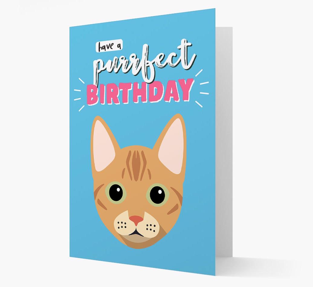 'Have a Purrfect Birthday' - Personalized {breedCommonName} Card