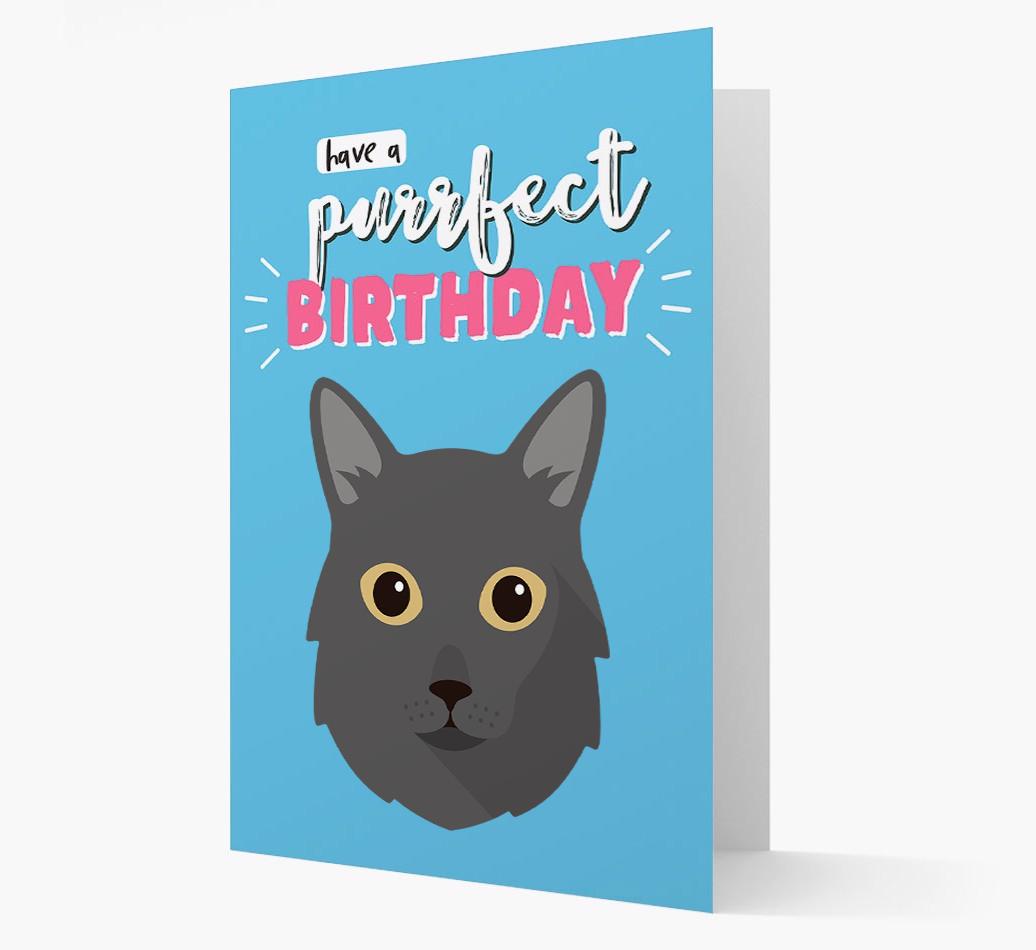 'Have a Purrfect Birthday' - Personalized {breedCommonName} Card
