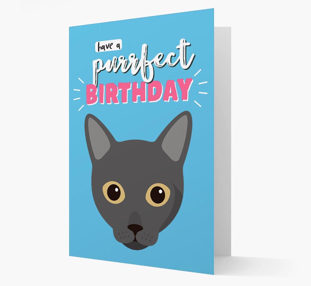 'Have a Purrfect Birthday' - Personalized {breedCommonName} Card