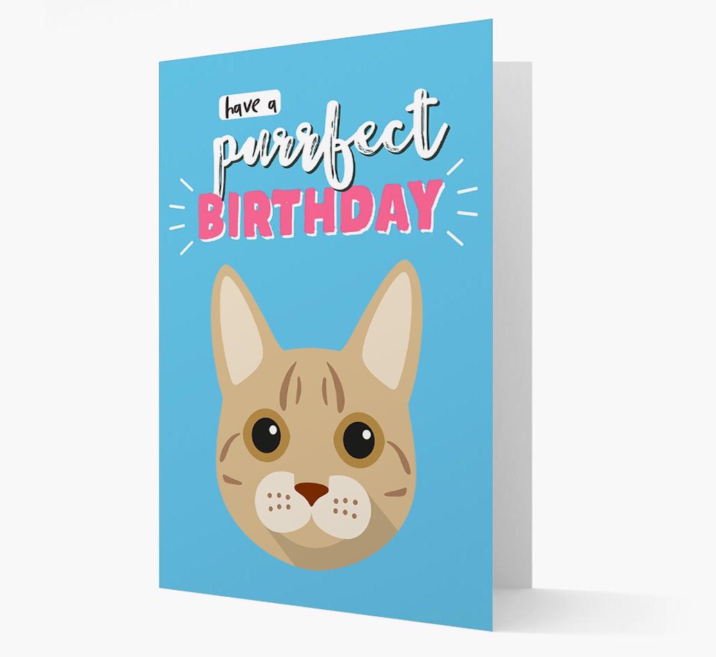 'Have a Purrfect Birthday' - Personalized {breedCommonName} Card