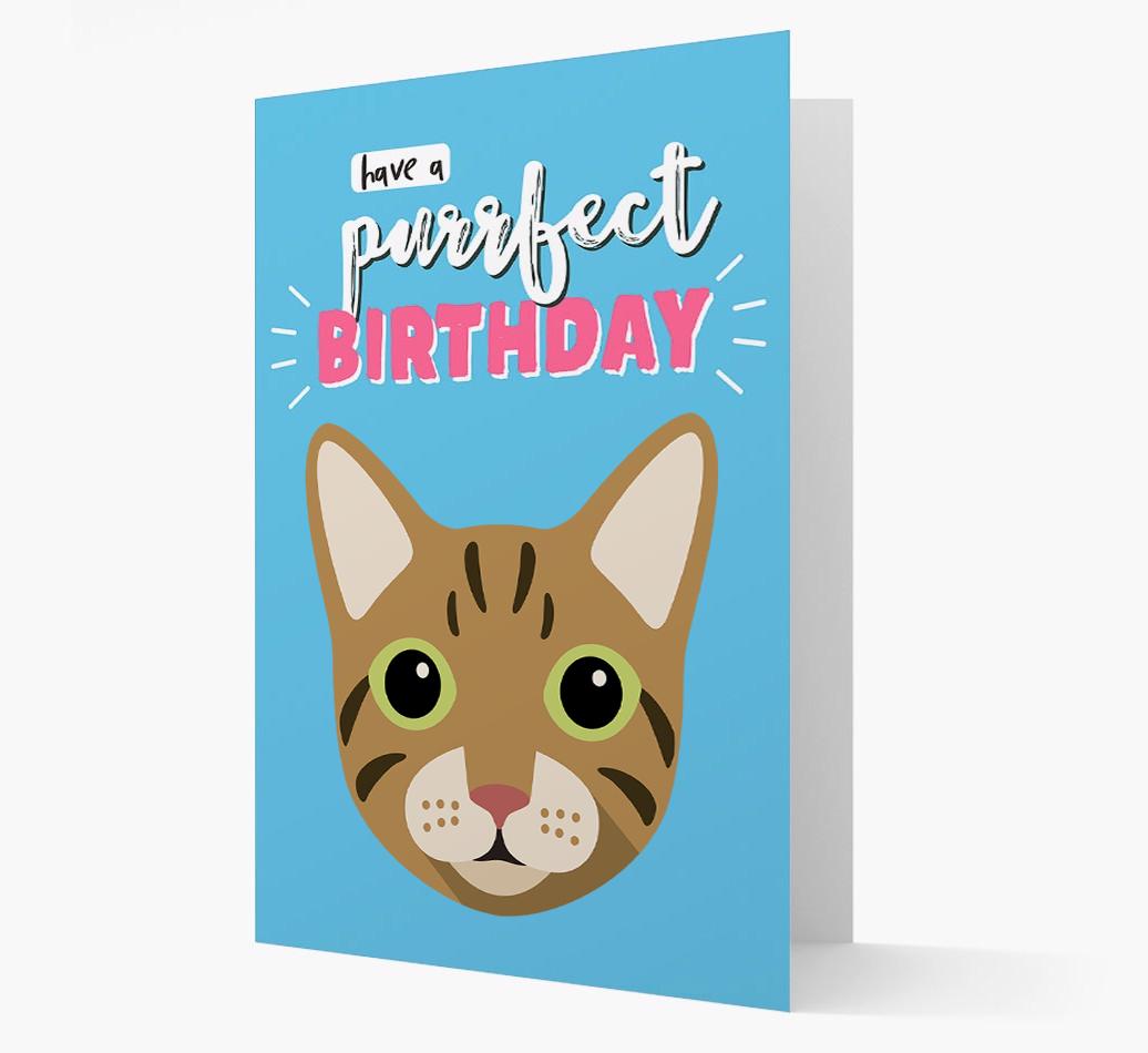 'Have a Purrfect Birthday' - Personalized {breedCommonName} Card