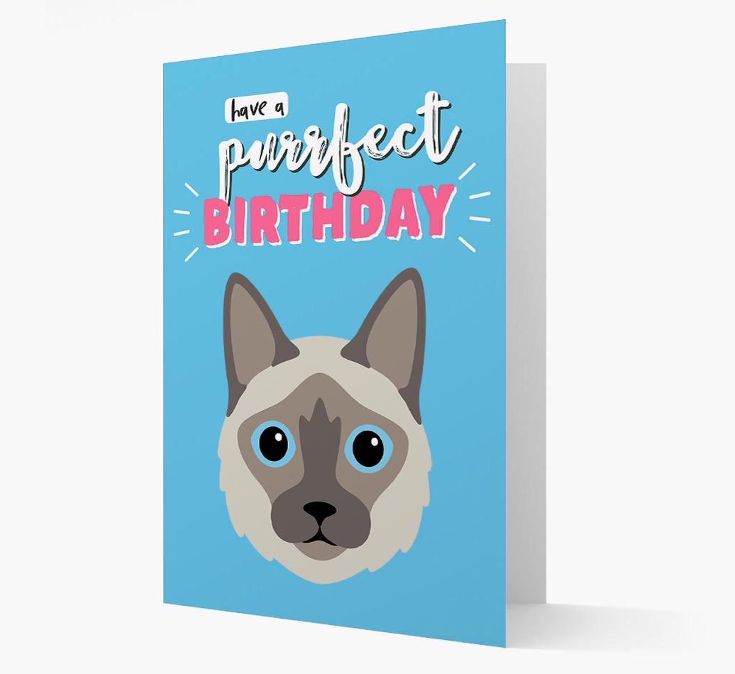 'Have a Purrfect Birthday' - Personalized {breedCommonName} Card