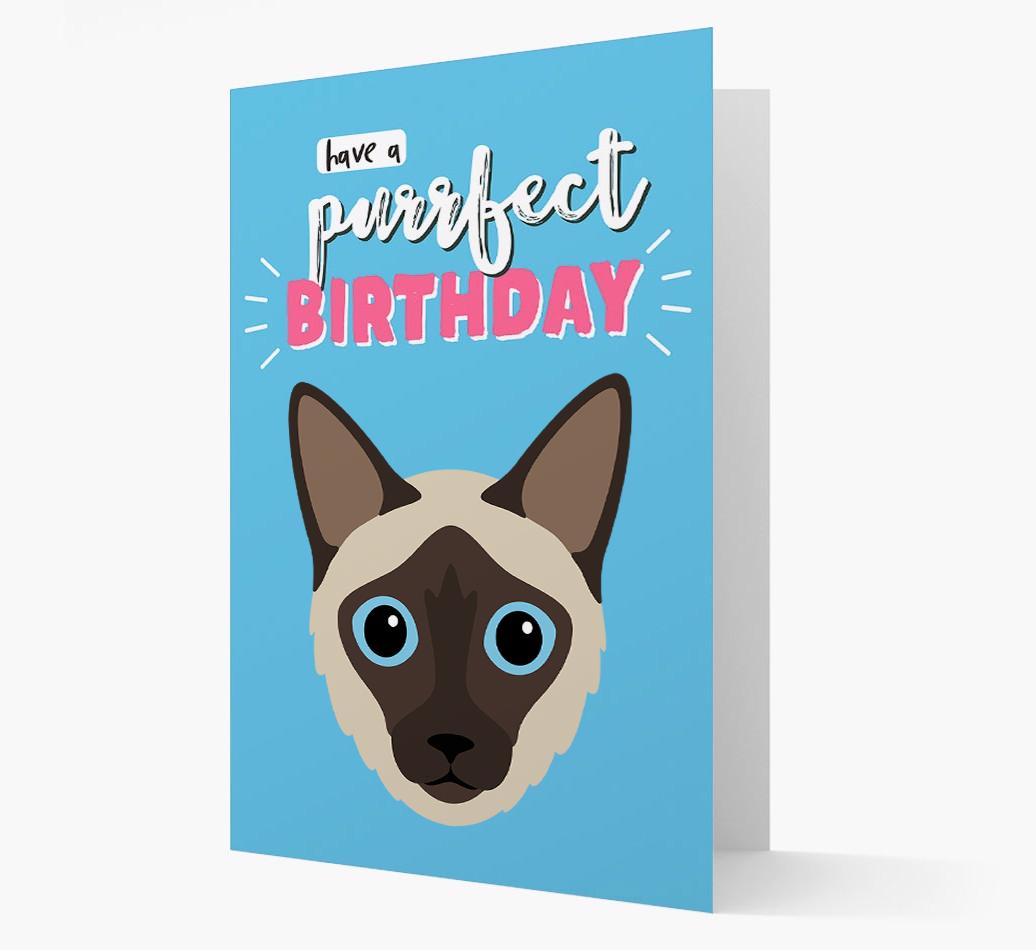 'Have a Purrfect Birthday' - Personalized {breedCommonName} Card
