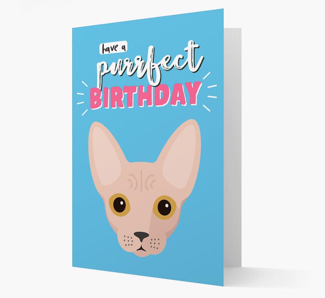 'Have a Purrfect Birthday' - Personalized {breedCommonName} Card