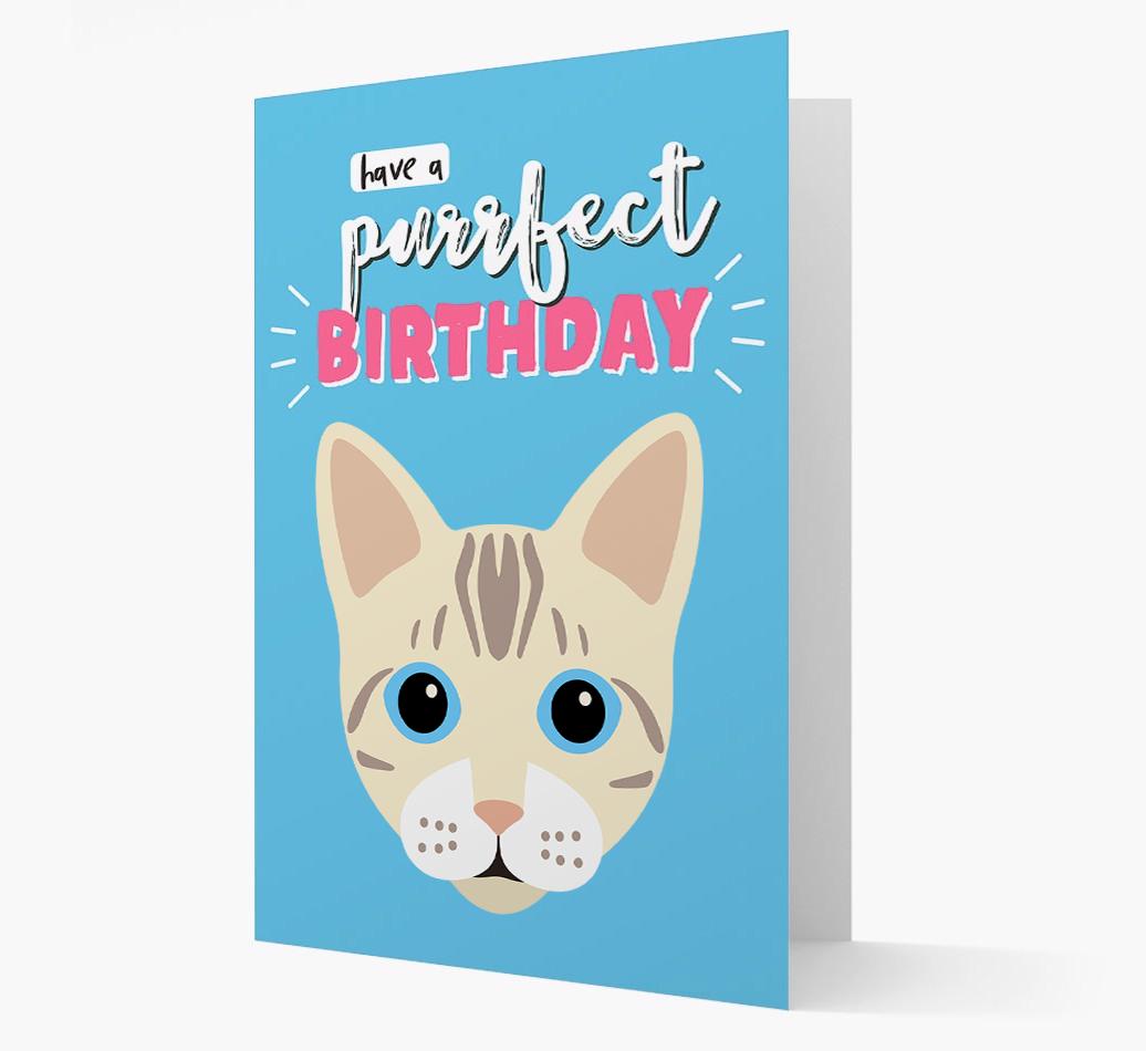 'Have a Purrfect Birthday' - Personalized {breedCommonName} Card