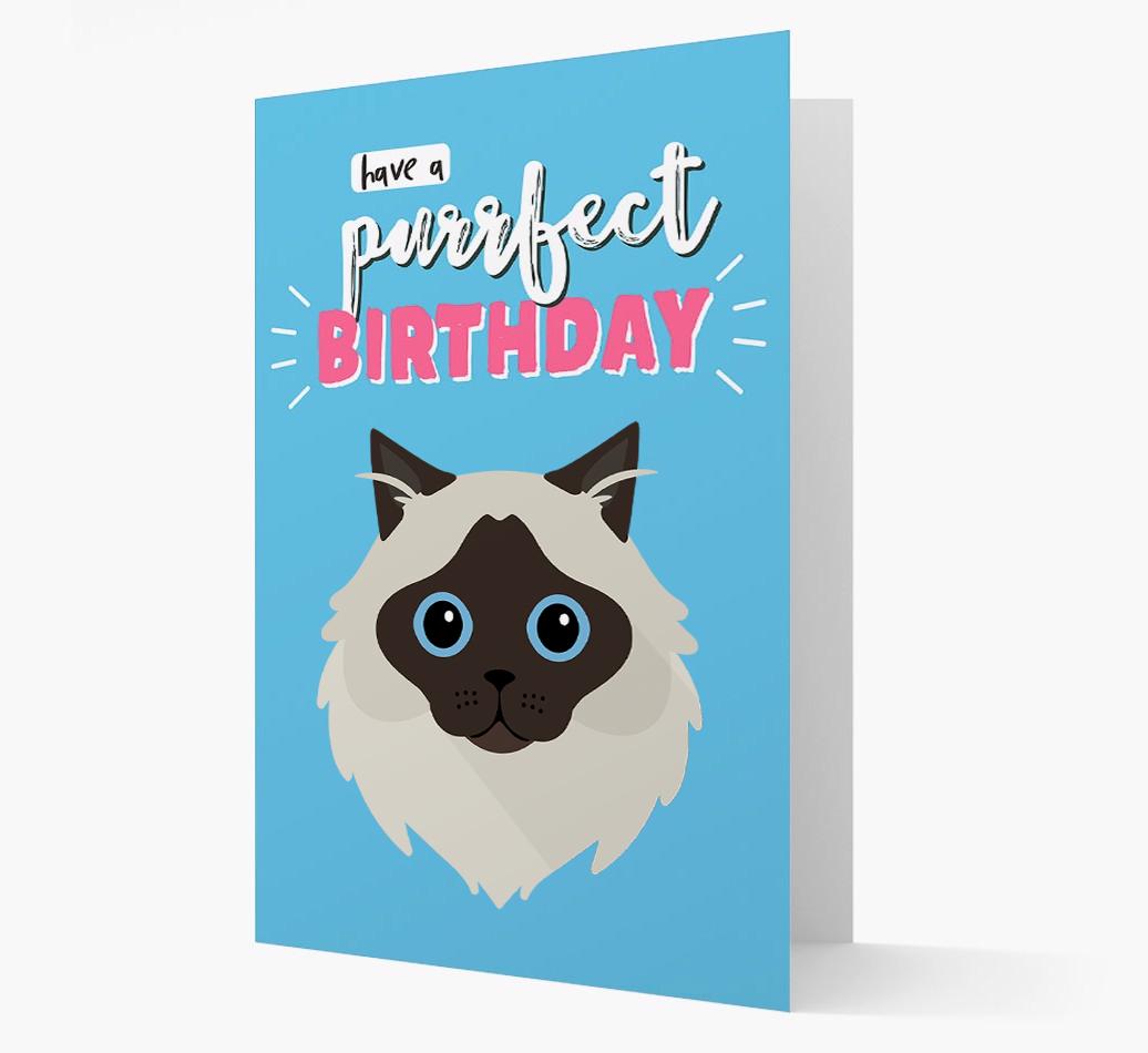 'Have a Purrfect Birthday' - Personalized {breedCommonName} Card