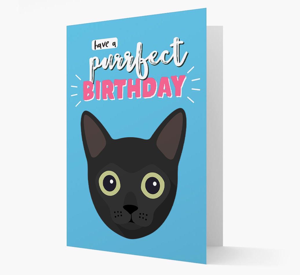 'Have a Purrfect Birthday' - Personalized {breedCommonName} Card