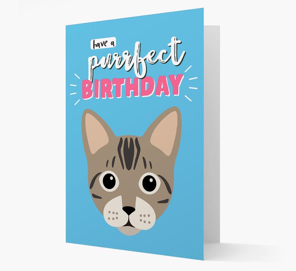 'Have a Purrfect Birthday' - Personalized {breedCommonName} Card