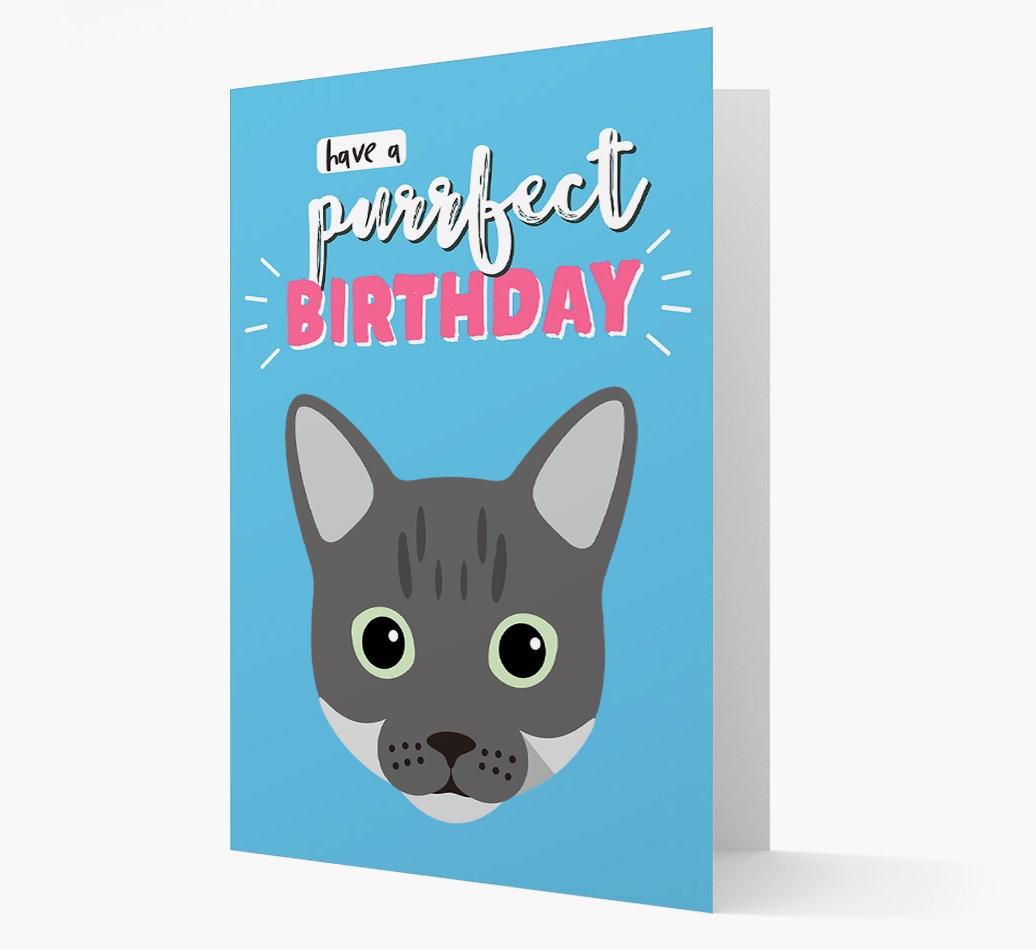 'Have a Purrfect Birthday' - Personalized {breedCommonName} Card