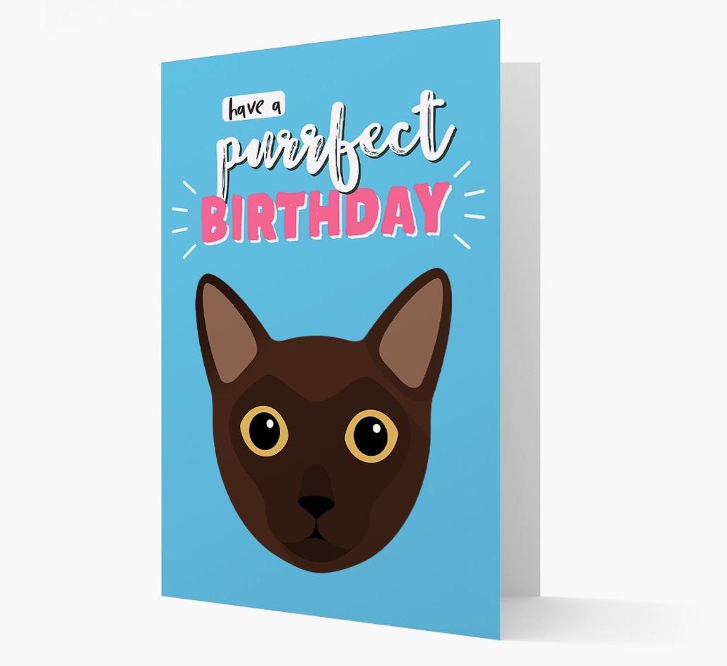 'Have a Purrfect Birthday' - Personalized {breedCommonName} Card