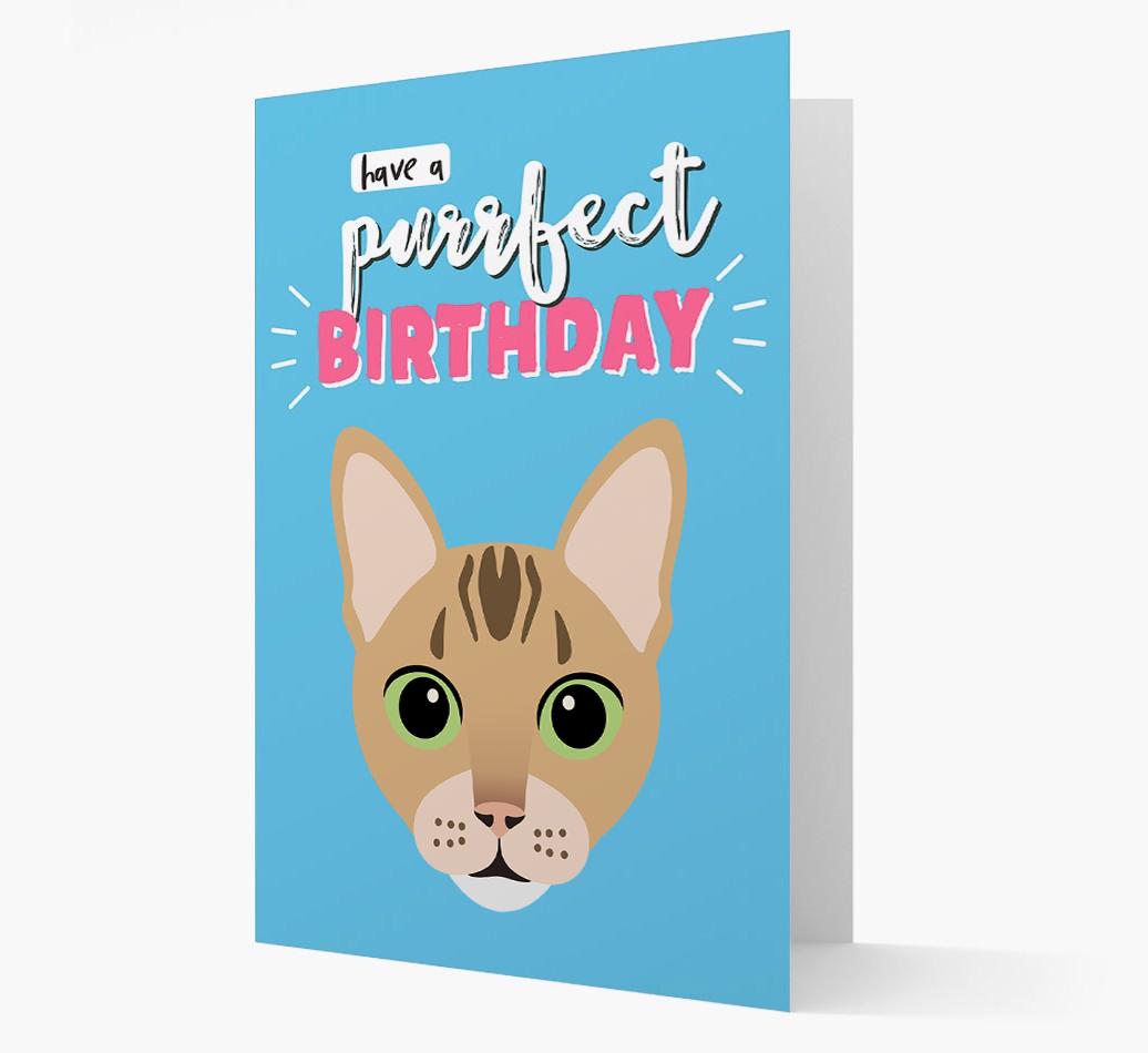 'Have a Purrfect Birthday' - Personalized {breedCommonName} Card