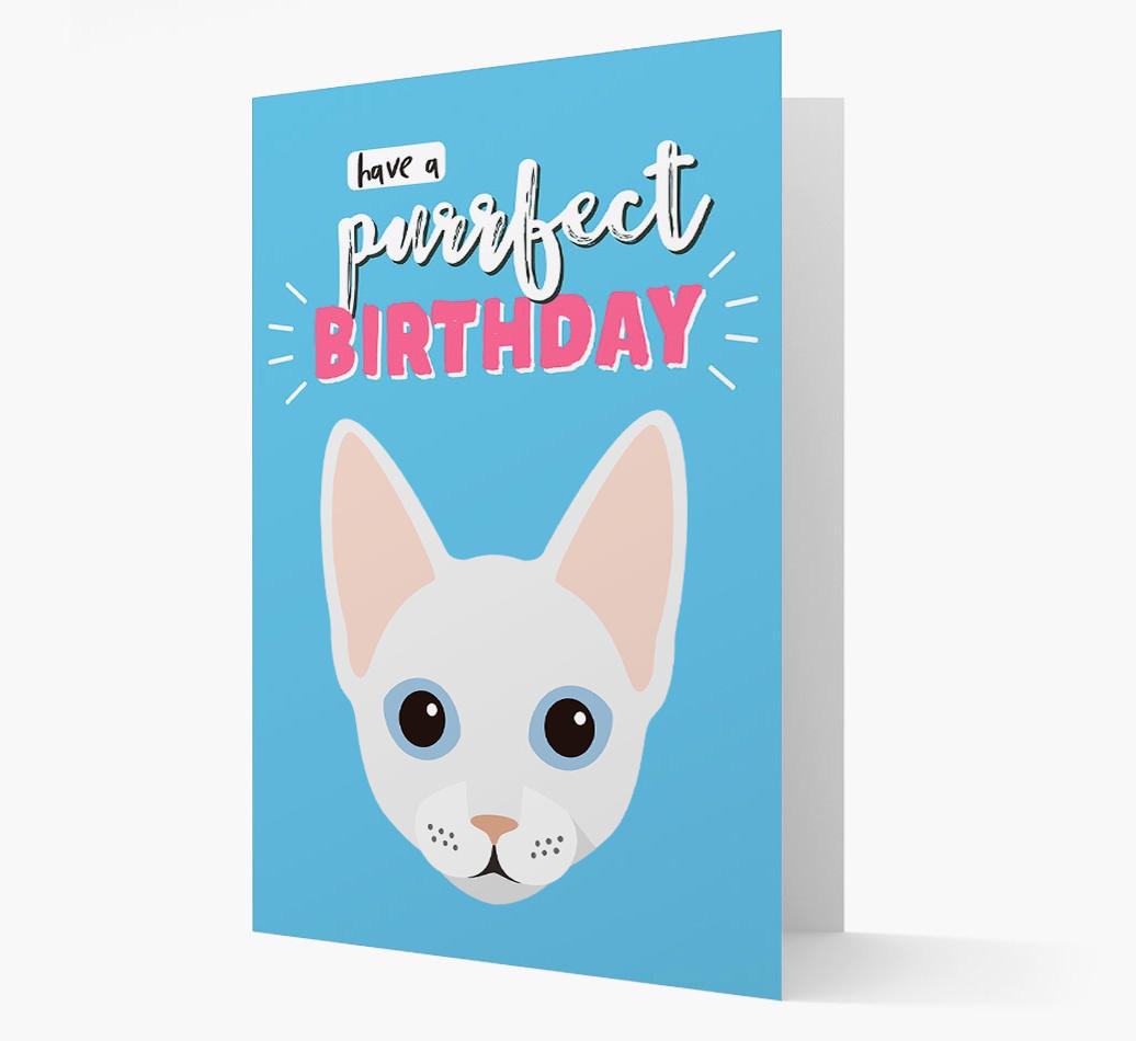 'Have a Purrfect Birthday' - Personalized {breedCommonName} Card