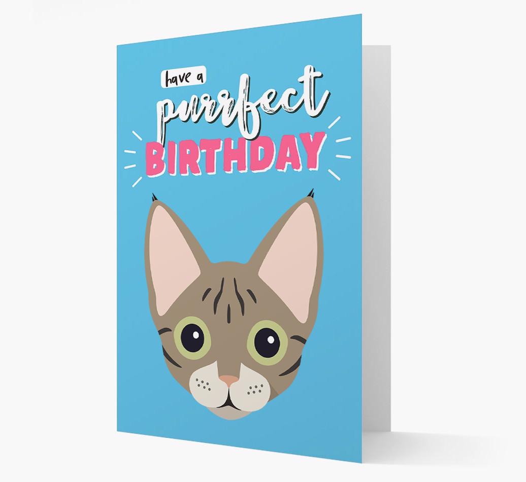 'Have a Purrfect Birthday' - Personalized {breedCommonName} Card