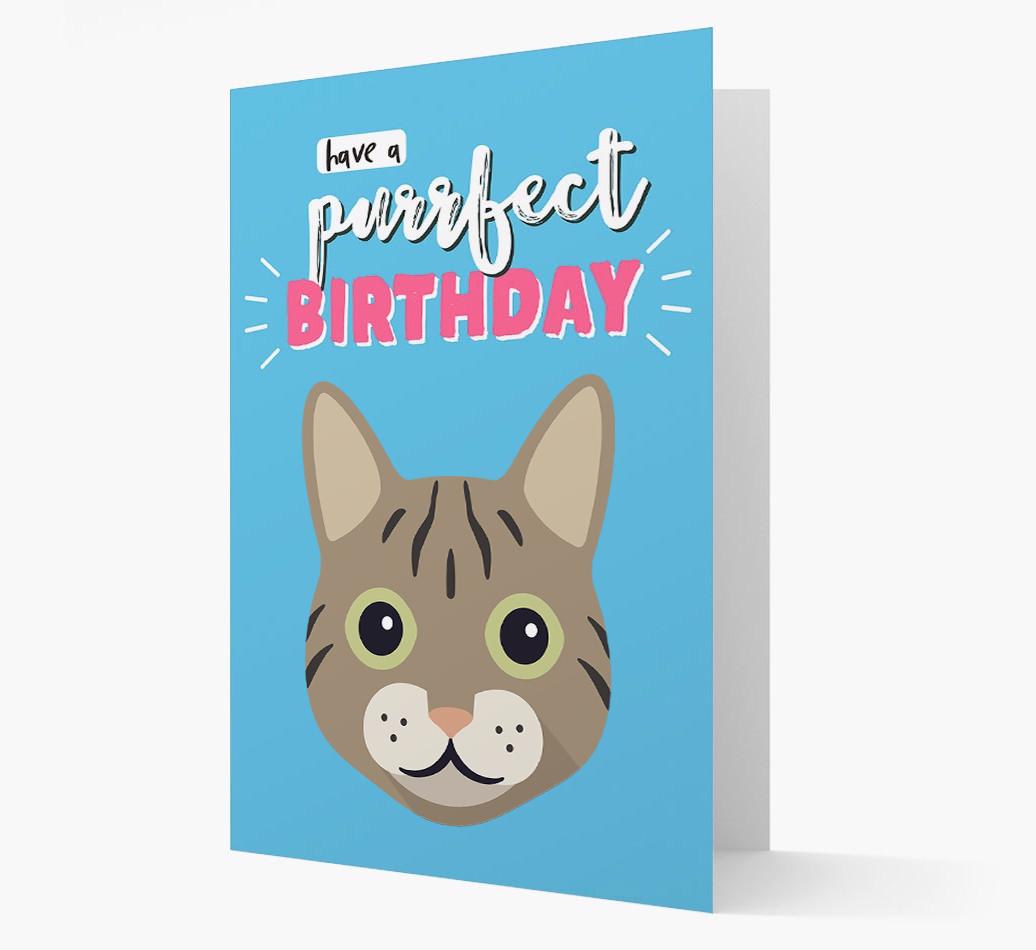 'Have a Purrfect Birthday' - Personalized {breedCommonName} Card