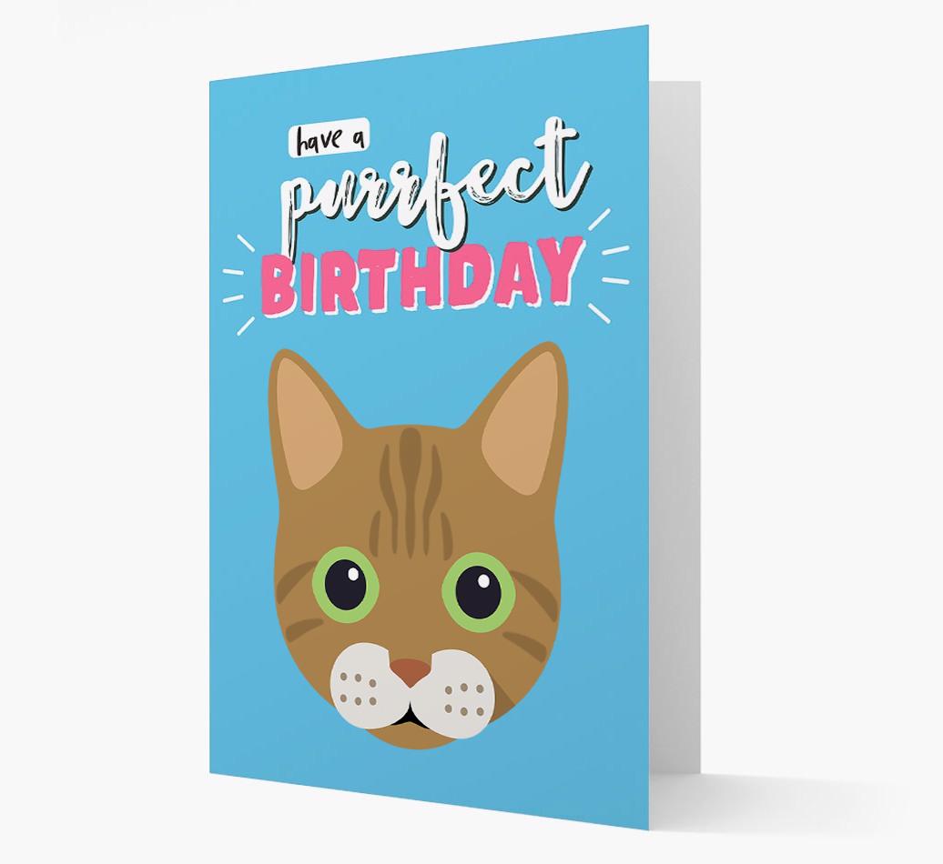 'Have a Purrfect Birthday' - Personalized {breedCommonName} Card