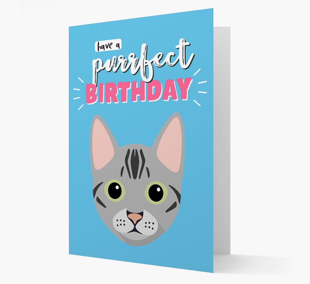 'Have a Purrfect Birthday' - Personalized {breedCommonName} Card