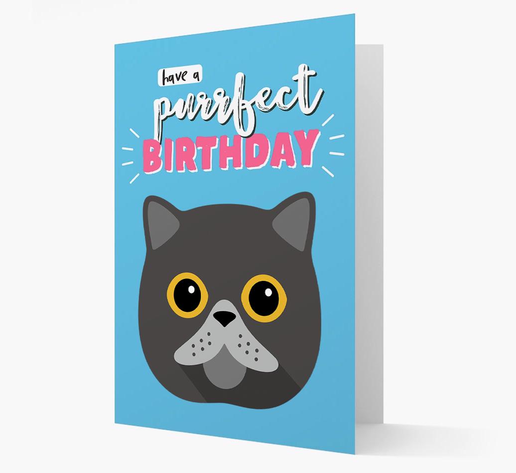 'Have a Purrfect Birthday' - Personalized {breedCommonName} Card
