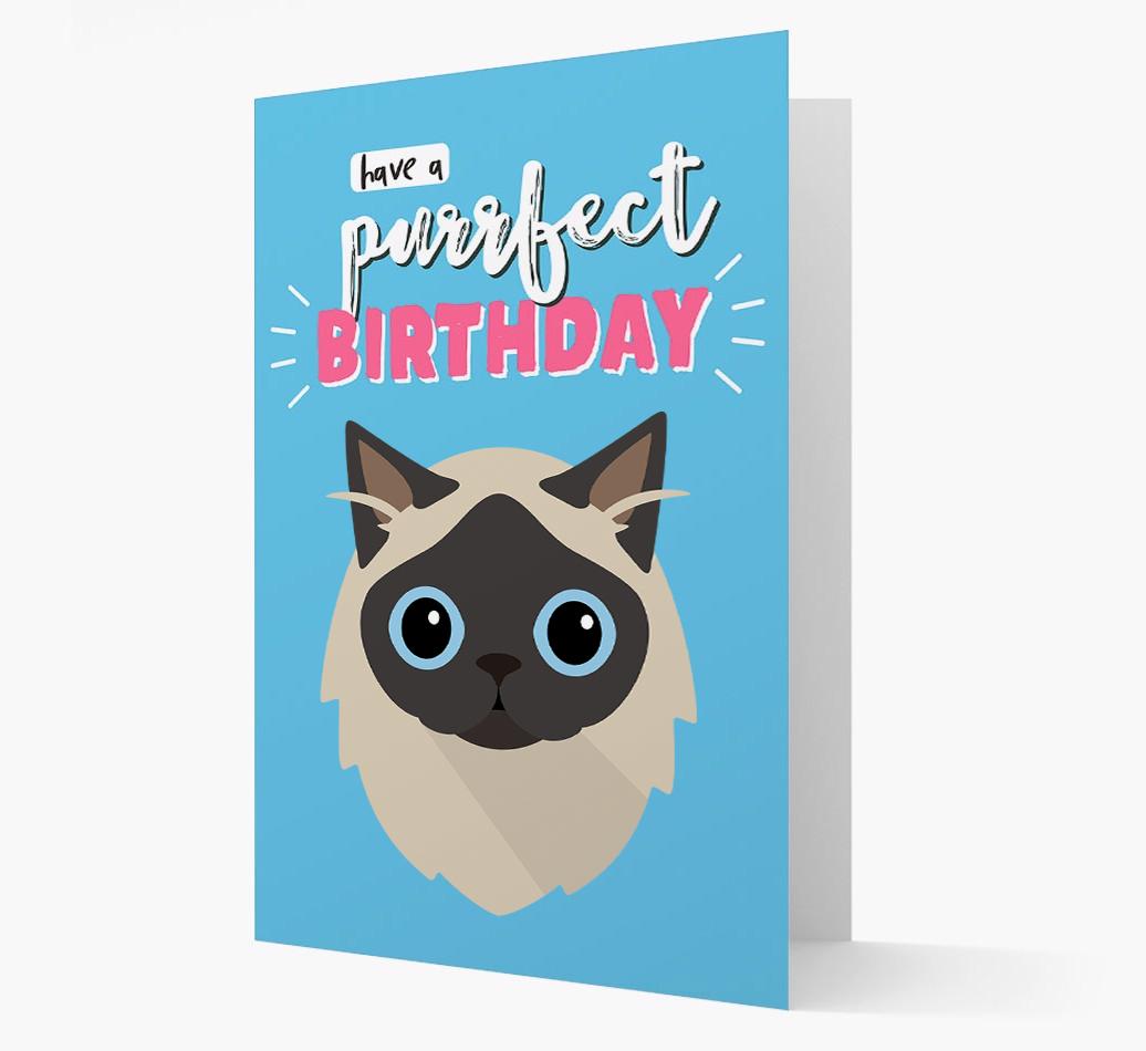 'Have a Purrfect Birthday' - Personalized {breedCommonName} Card