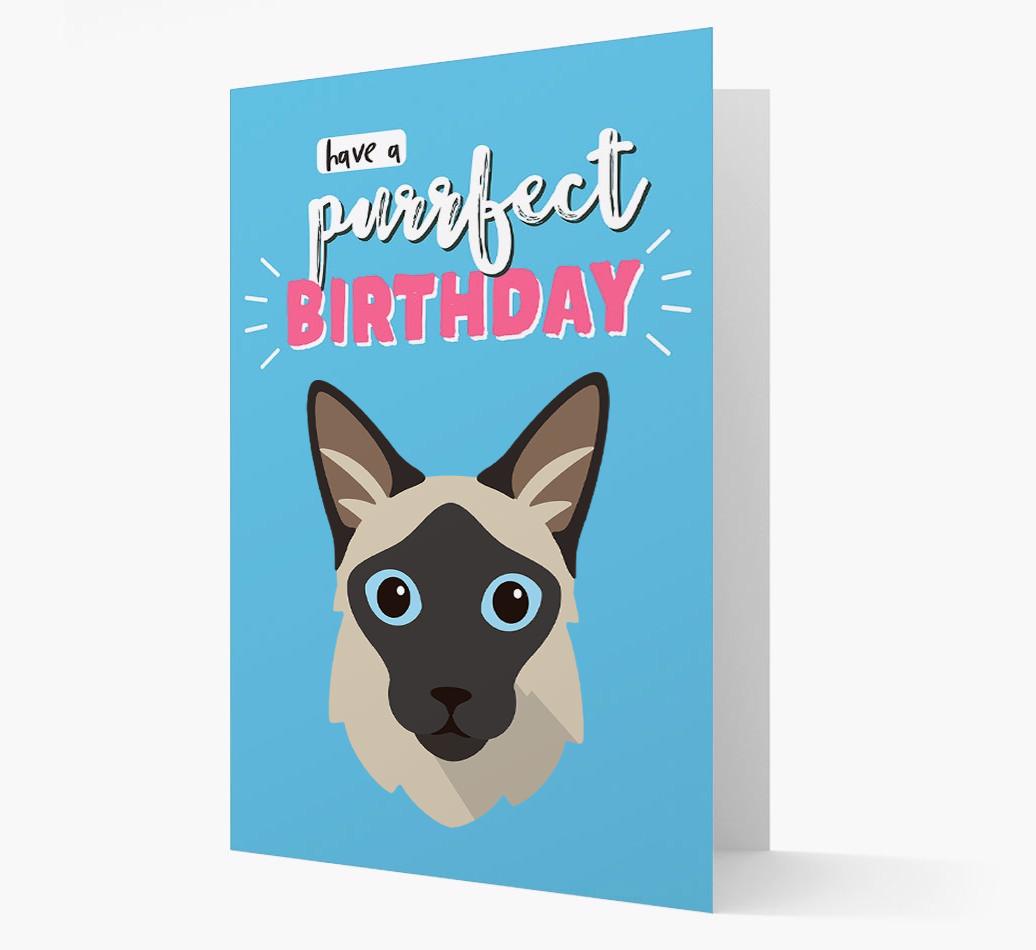 'Have a Purrfect Birthday' - Personalized {breedCommonName} Card