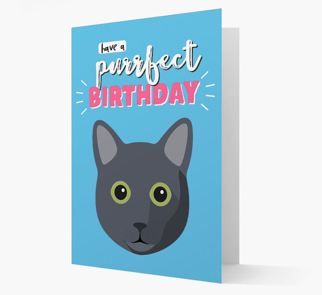 'Have a Purrfect Birthday' - Personalized {breedCommonName} Card