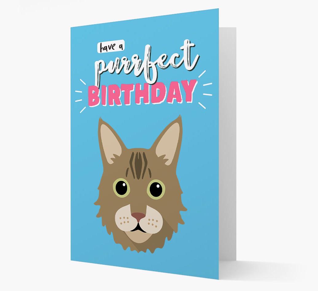 'Have a Purrfect Birthday' - Personalized {breedCommonName} Card