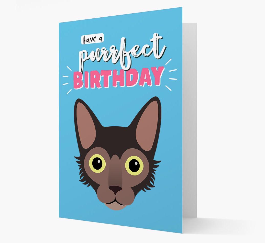 'Have a Purrfect Birthday' - Personalized {breedCommonName} Card