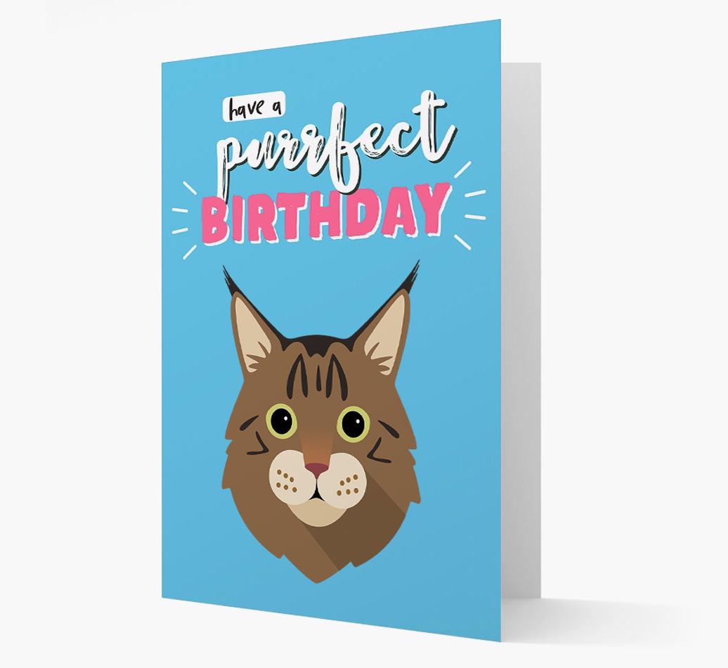 'Have a Purrfect Birthday' - Personalized {breedCommonName} Card