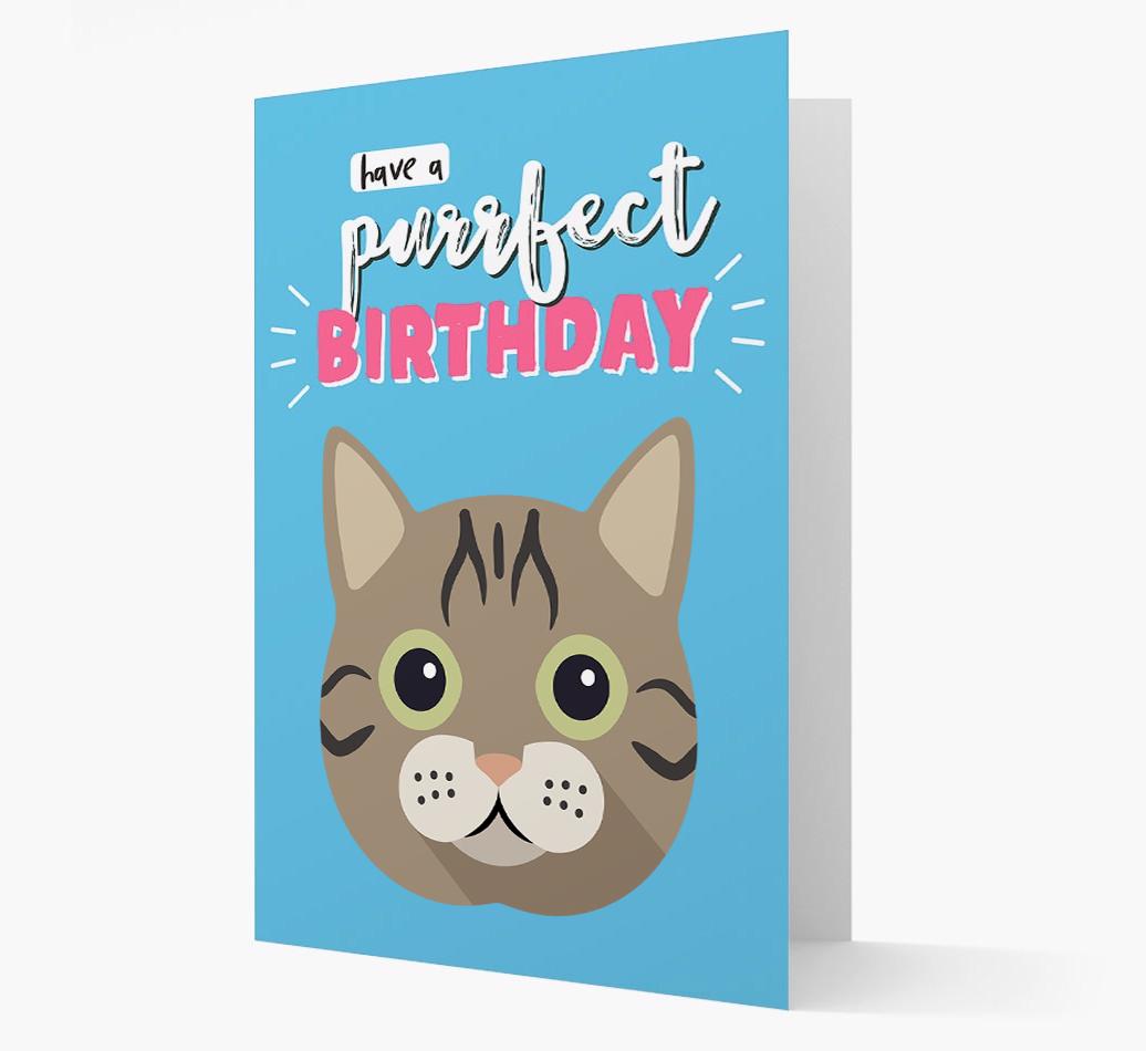 'Have a Purrfect Birthday' - Personalized {breedCommonName} Card