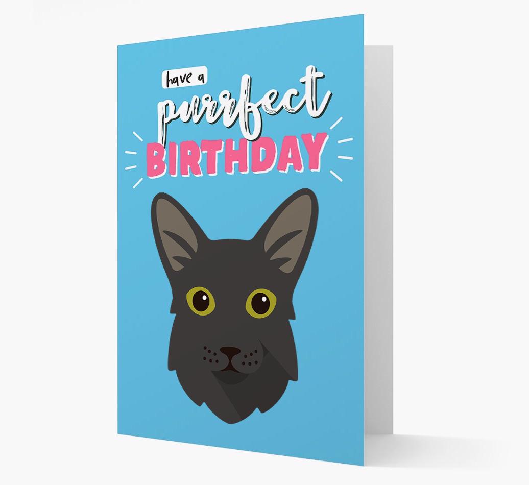 'Have a Purrfect Birthday' - Personalized {breedCommonName} Card