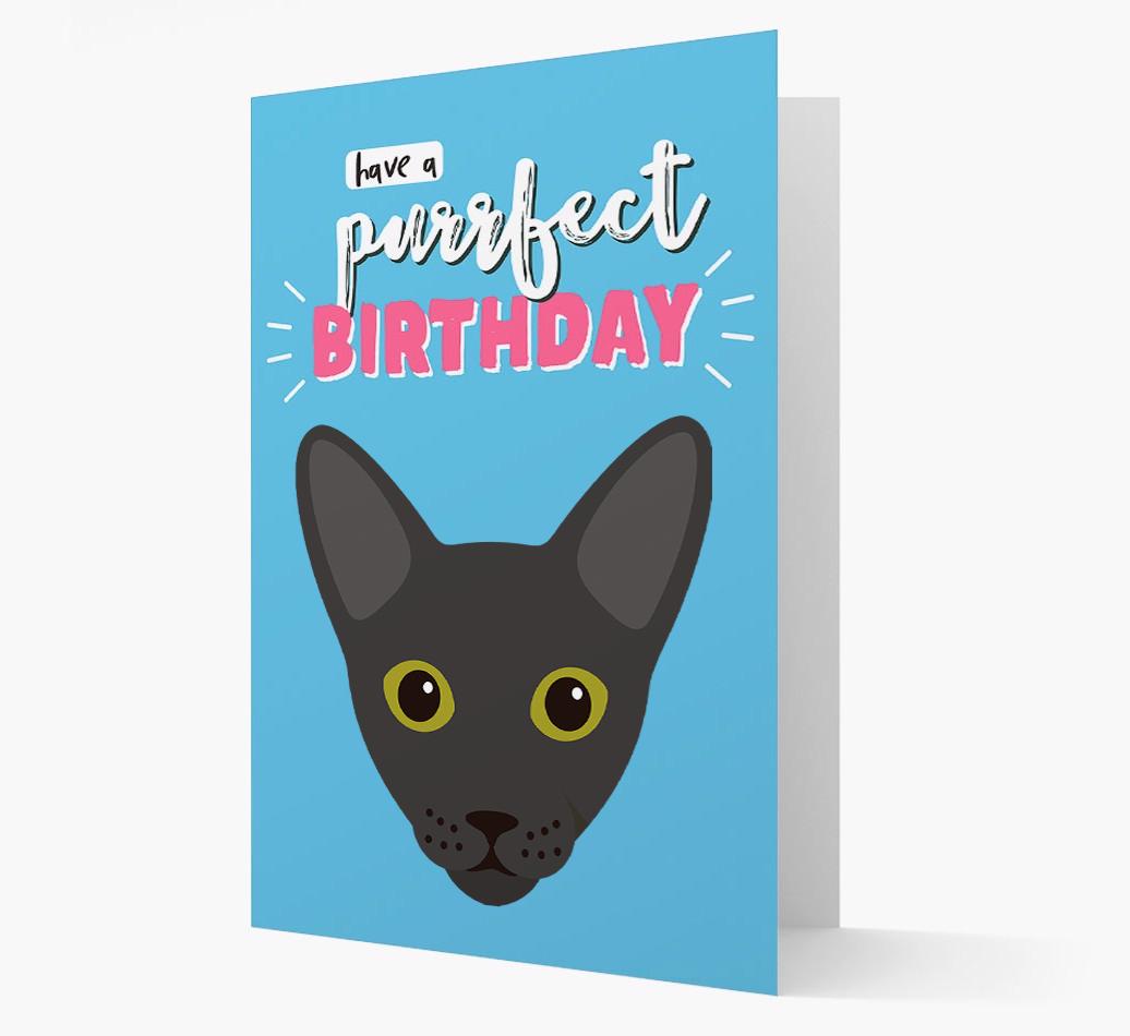 'Have a Purrfect Birthday' - Personalized {breedCommonName} Card