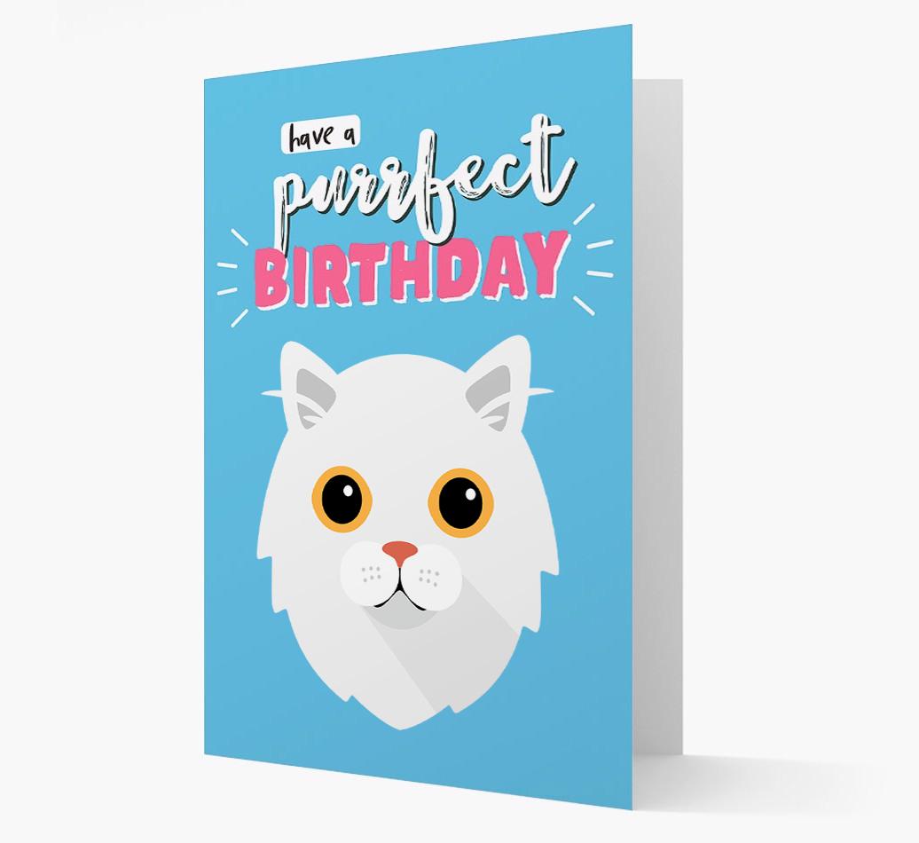 'Have a Purrfect Birthday' - Personalized {breedCommonName} Card