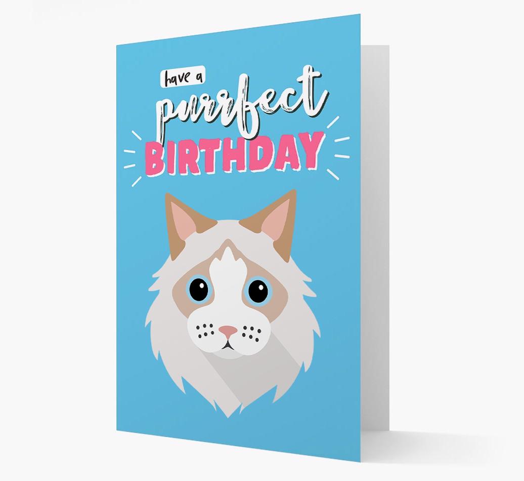 'Have a Purrfect Birthday' - Personalized {breedCommonName} Card