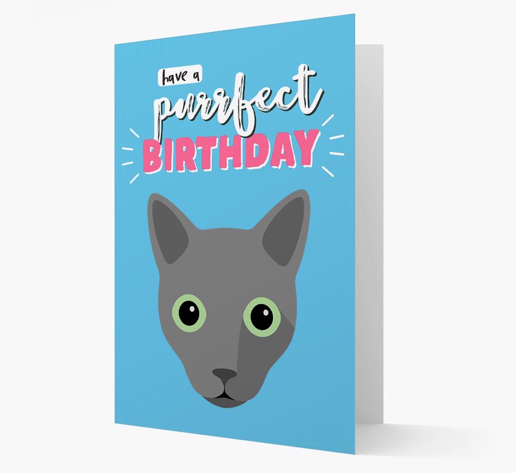 'Have a Purrfect Birthday' - Personalized {breedCommonName} Card