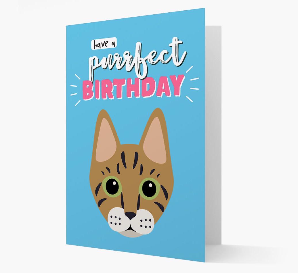'Have a Purrfect Birthday' - Personalized {breedCommonName} Card