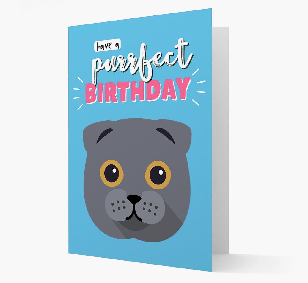 'Have a Purrfect Birthday' - Personalized {breedCommonName} Card
