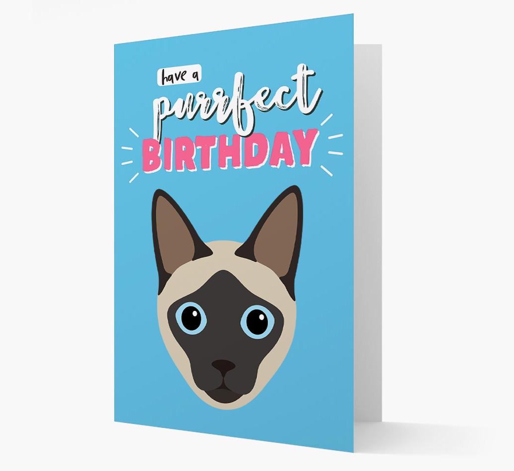 'Have a Purrfect Birthday' - Personalized {breedCommonName} Card