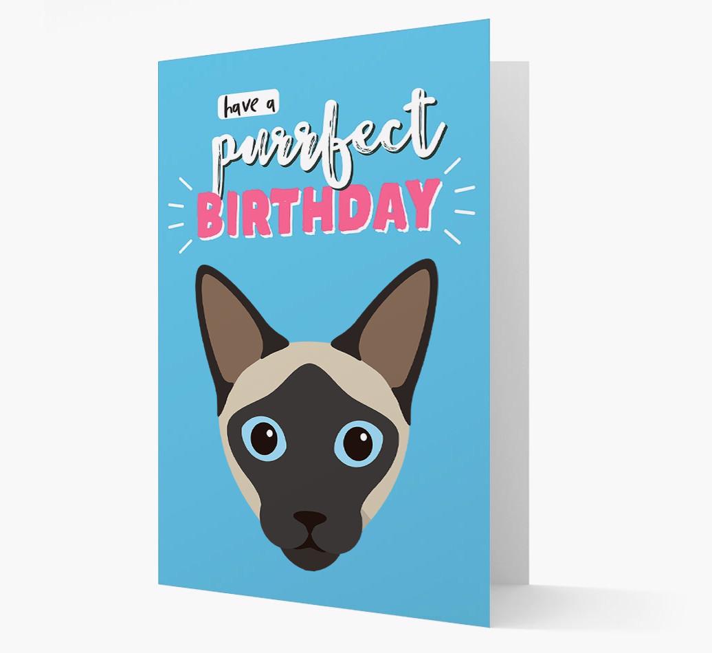 'Have a Purrfect Birthday' - Personalized {breedCommonName} Card