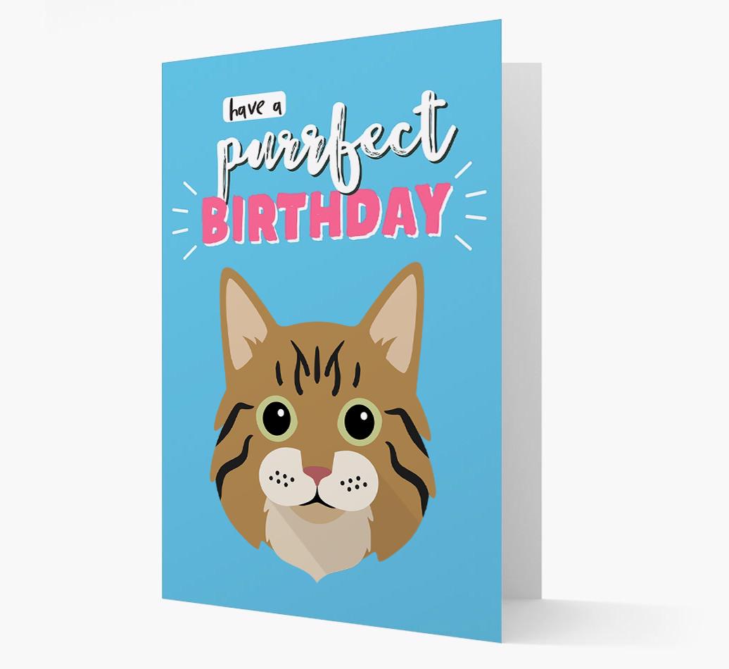 'Have a Purrfect Birthday' - Personalized {breedCommonName} Card