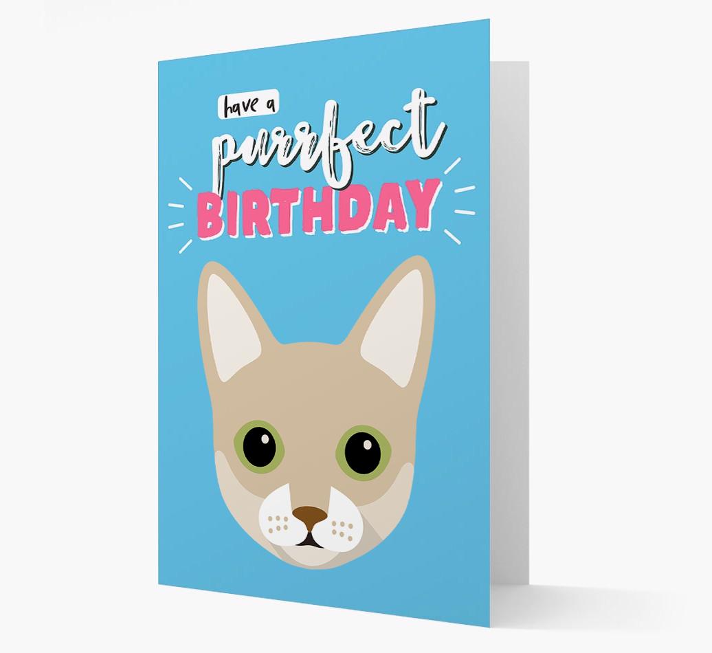 'Have a Purrfect Birthday' - Personalized {breedCommonName} Card