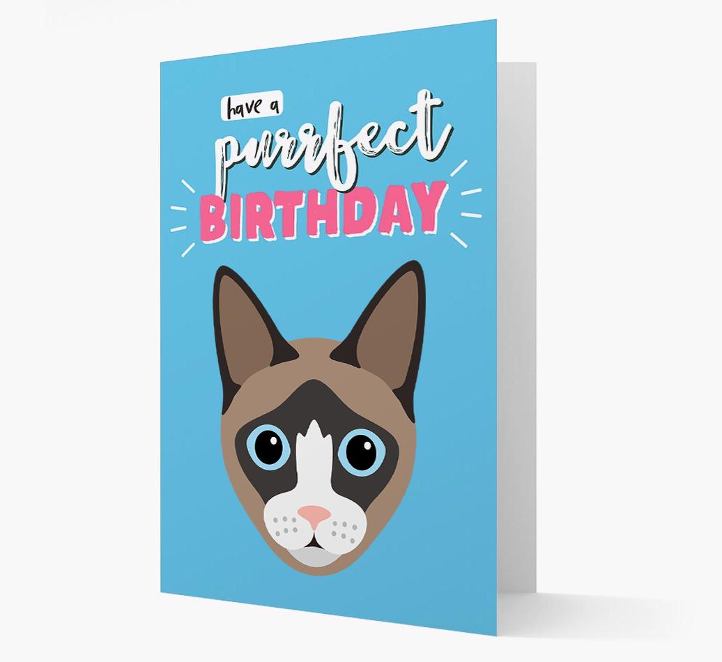 'Have a Purrfect Birthday' - Personalized {breedCommonName} Card
