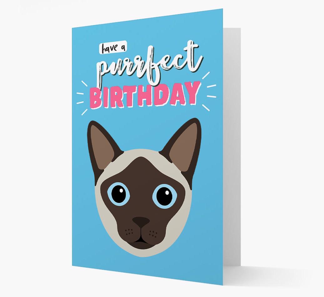 'Have a Purrfect Birthday' - Personalized {breedCommonName} Card