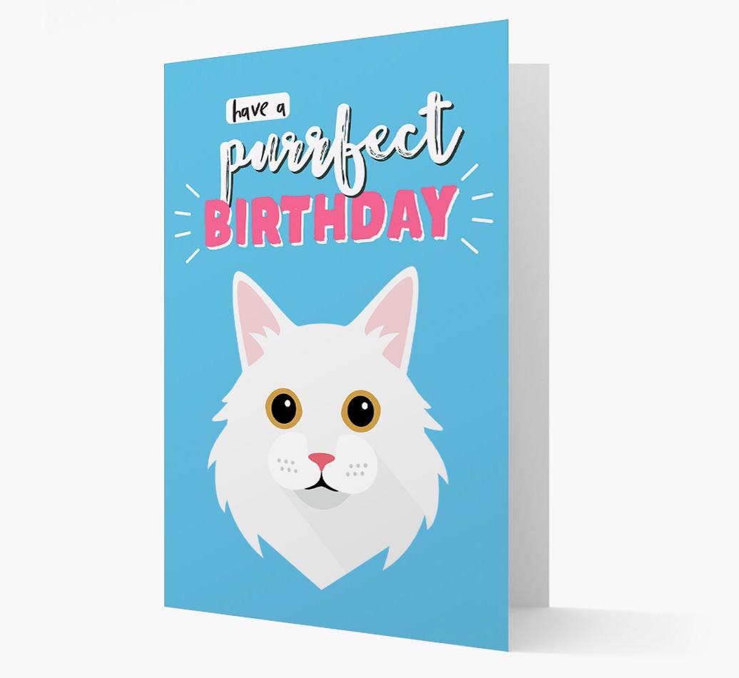 'Have a Purrfect Birthday' - Personalized {breedCommonName} Card